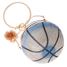 Load image into Gallery viewer, Blue Rhinestone Basketball Clutch

