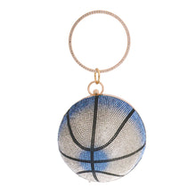 Load image into Gallery viewer, Blue Rhinestone Basketball Clutch
